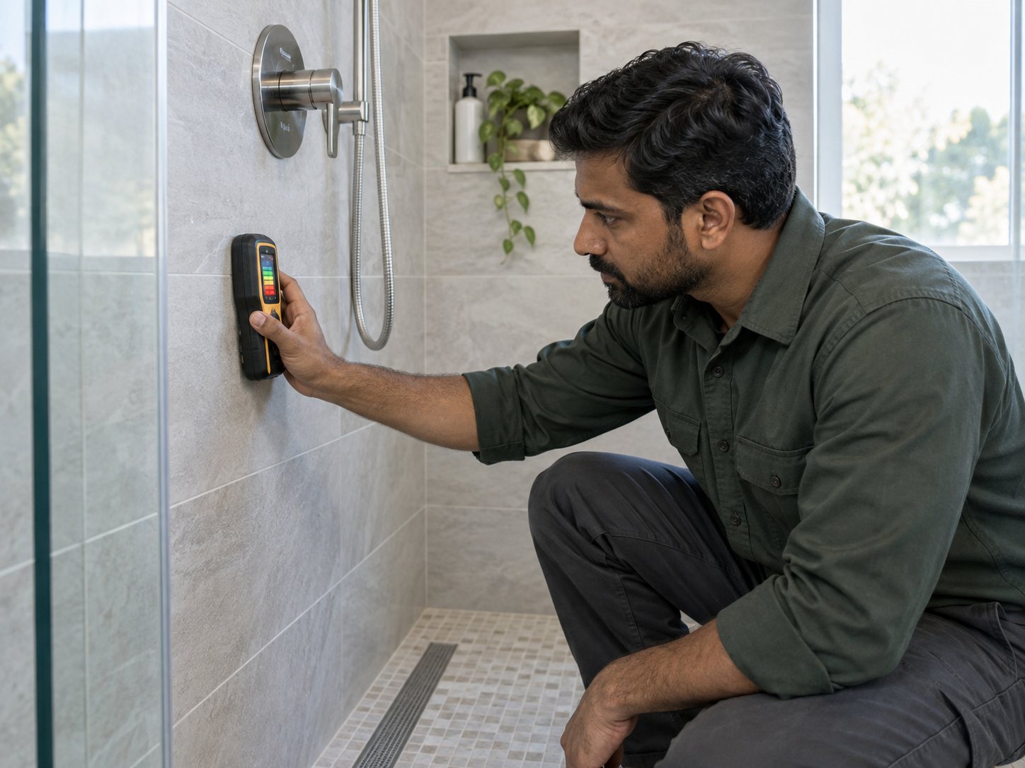 Illustrative shower leak detection assessment