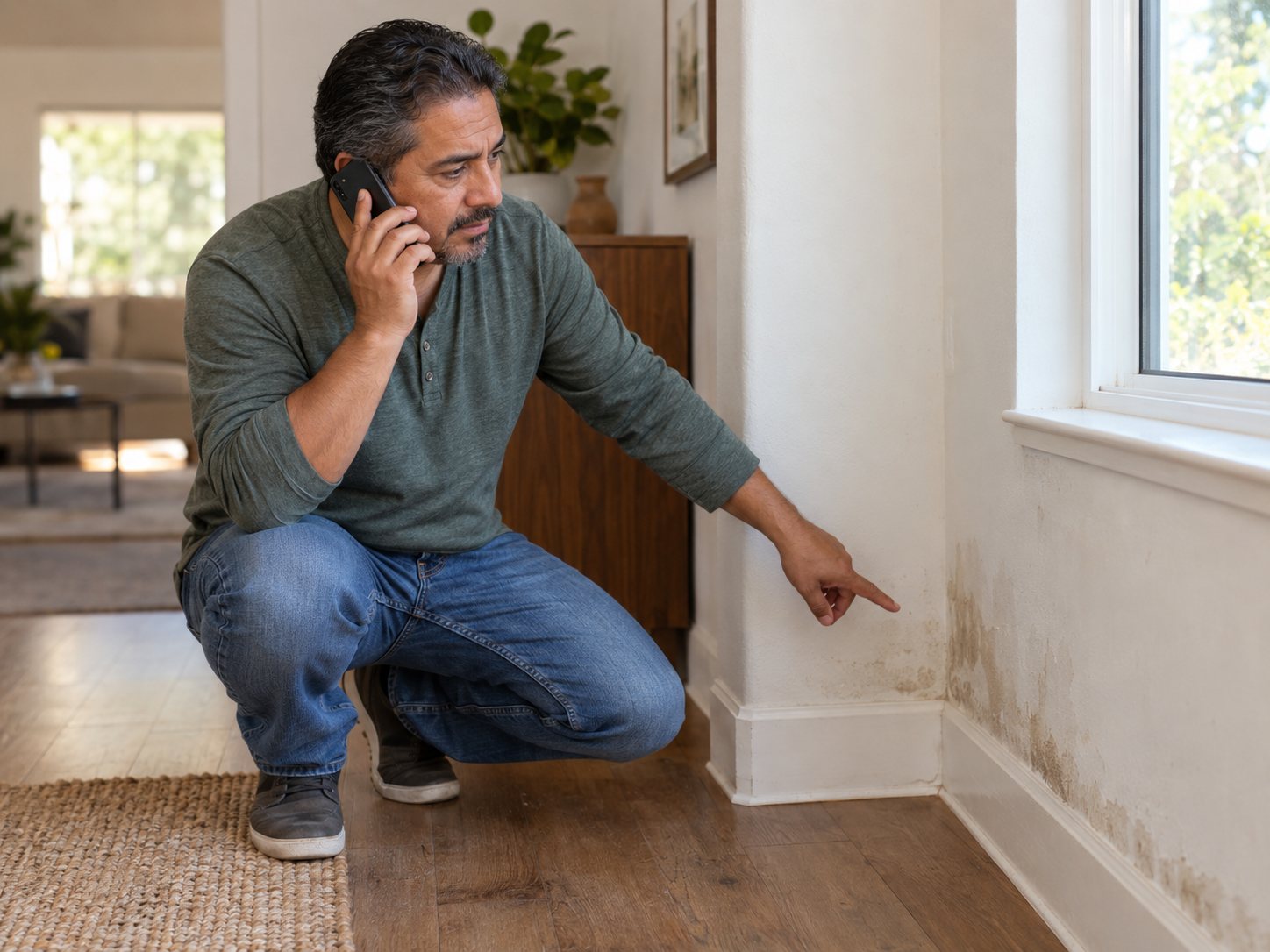 Homeowner describing a possible leak by phone